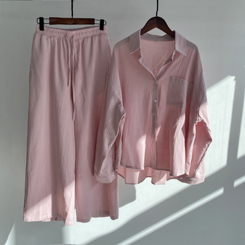 Women's Plus Size Cotton Linen Matching Set - Breathable Two-Piece Lounge Outfit - Image 2