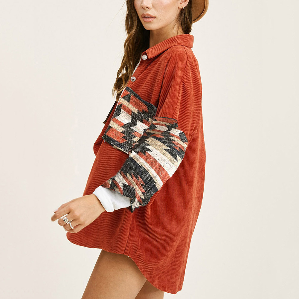 Women's Vintage Western Corduroy Jacket - Fall Winter Cowboy-Inspired Outerwear - Image 3