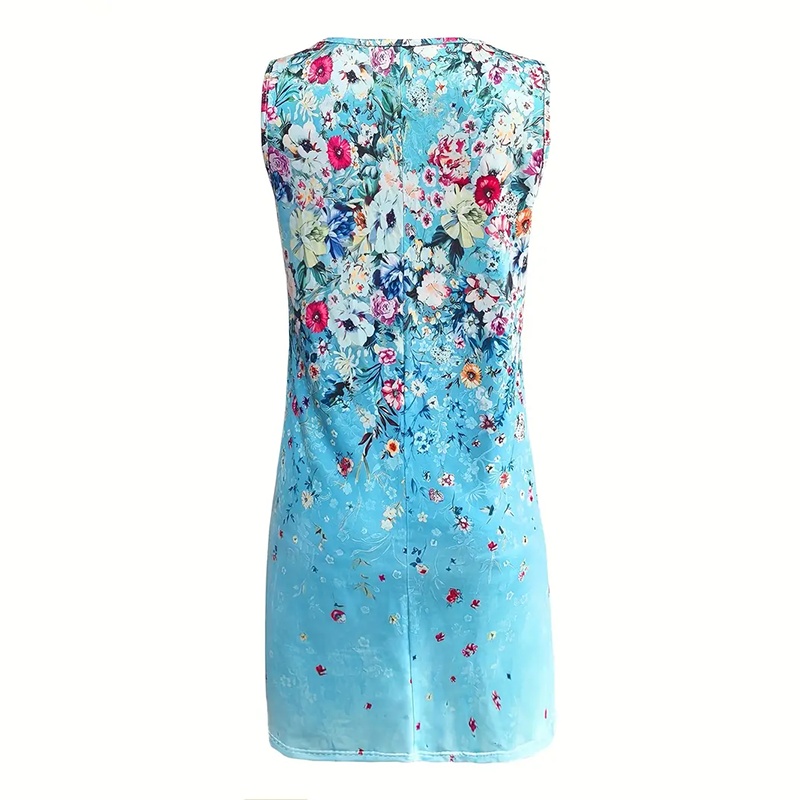 Women's Floral Boho Sleeveless Sundress - Relaxed Fit Summer Tank Dress - Image 10