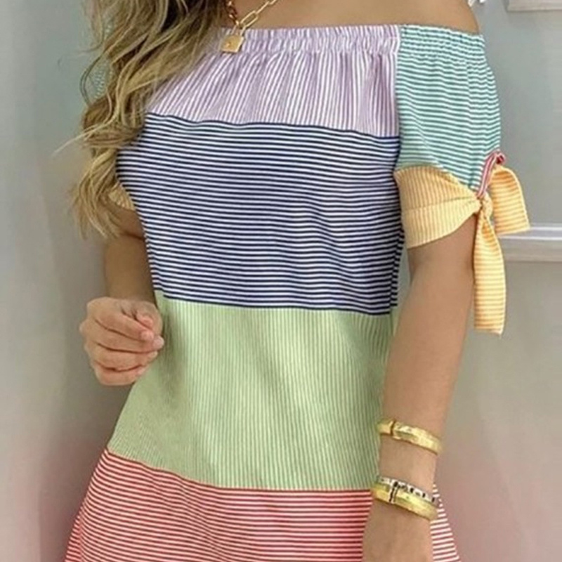 Elegant Off-Shoulder Knot Detail Slim Fit Party Dress for Women