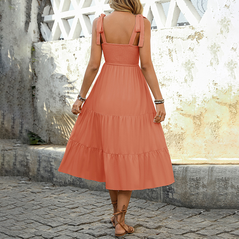 Boho Spaghetti Strap Maxi Dress - Casual A-Line Beach Sundress for Summer - Image 9