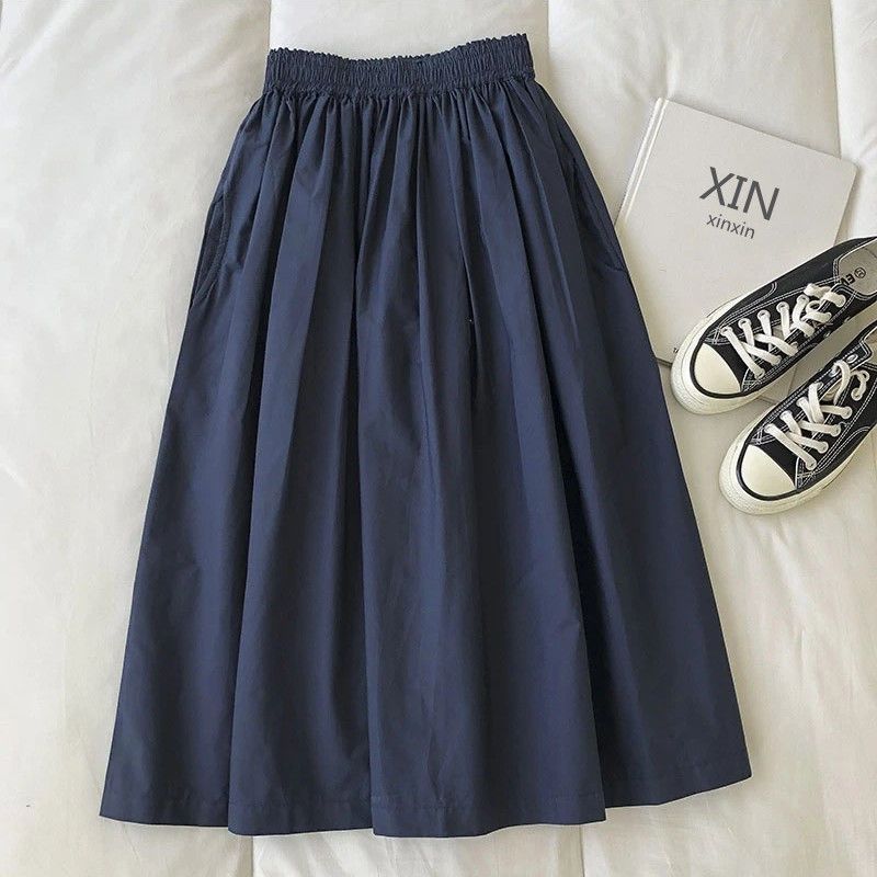 Elegant High-Waist A-Line Midi Skirt - Professional Commuter Workwear - Image 2