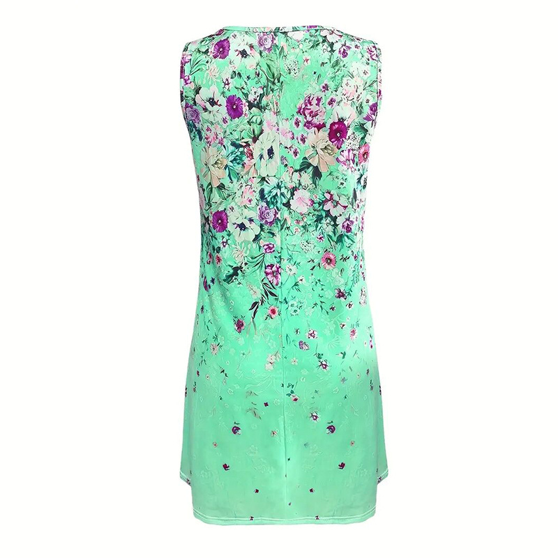 Women's Floral Boho Sleeveless Sundress - Relaxed Fit Summer Tank Dress - Image 2