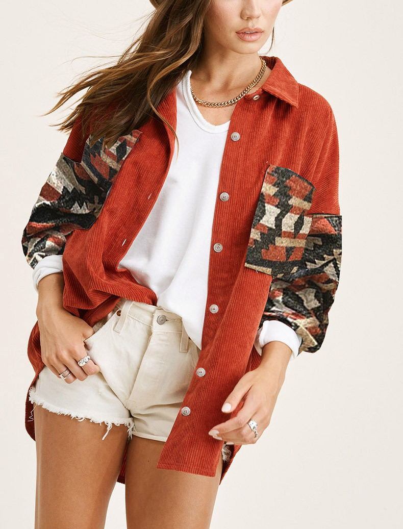Women's Vintage Western Corduroy Jacket - Fall Winter Cowboy-Inspired Outerwear - Image 5