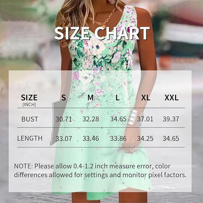 Women's Floral Boho Sleeveless Sundress - Relaxed Fit Summer Tank Dress - Image 7