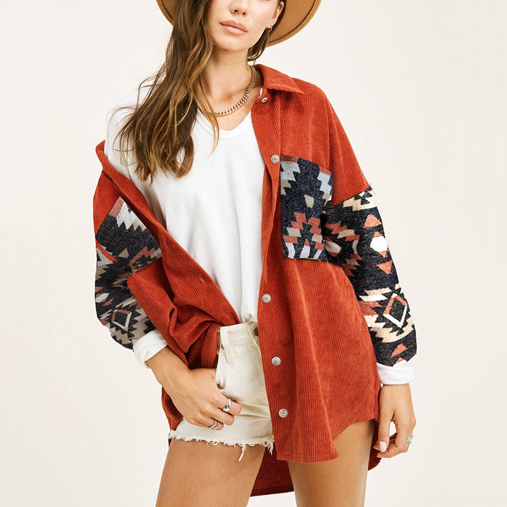 Women's Vintage Western Corduroy Jacket - Fall Winter Cowboy-Inspired Outerwear - Image 4