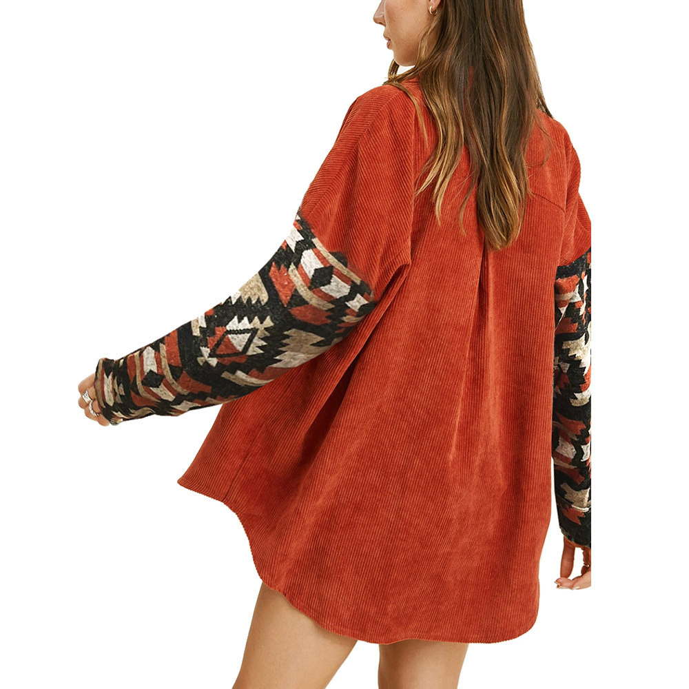 Women's Vintage Western Corduroy Jacket - Fall Winter Cowboy-Inspired Outerwear - Image 2